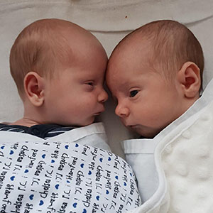 Gorgeous twin boys Albert and Stanley completed their family
