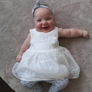 The happiest, chunkiest little thing after a tricky start to life